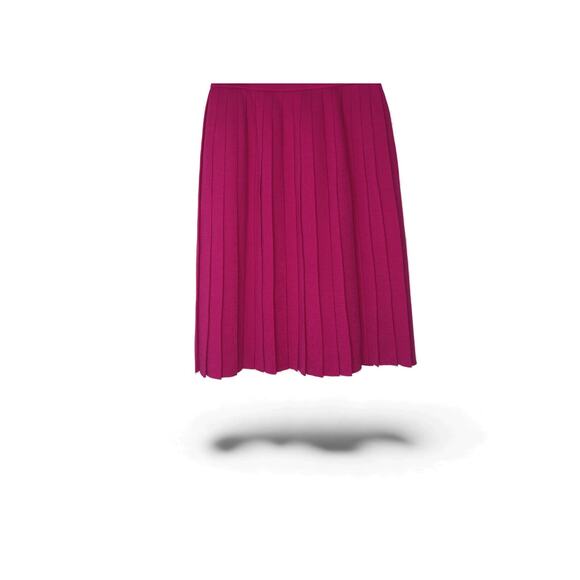 Authentic Yves Saint Laurent Pink Pleated Wool Blend Skirt Lined SZ 4-6 - Picture 3 of 16
